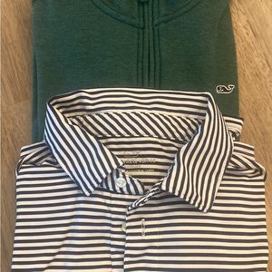 Vineyard Vines polo and 1/4 zip, Size Large